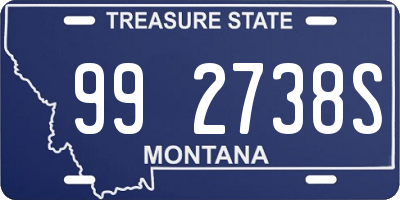 MT license plate 992738S