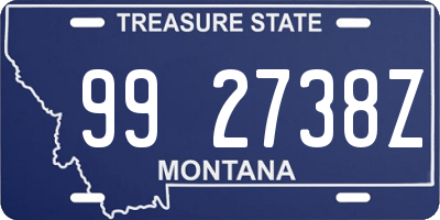 MT license plate 992738Z