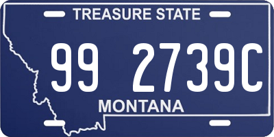 MT license plate 992739C