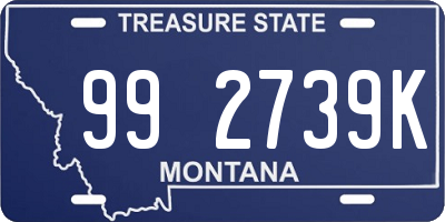 MT license plate 992739K