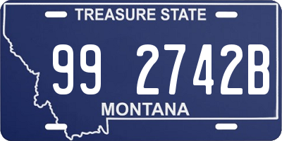 MT license plate 992742B