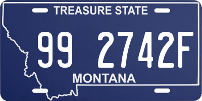 MT license plate 992742F