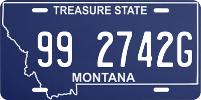 MT license plate 992742G