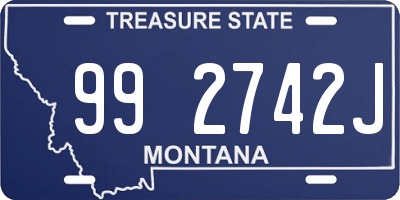 MT license plate 992742J