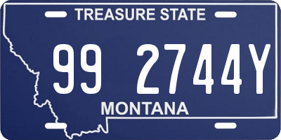 MT license plate 992744Y