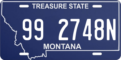 MT license plate 992748N