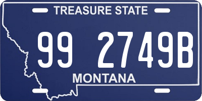 MT license plate 992749B