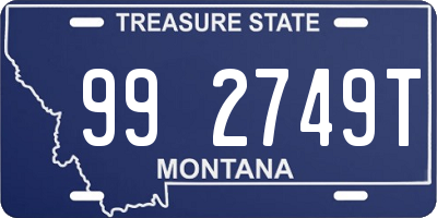 MT license plate 992749T