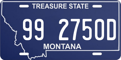 MT license plate 992750D