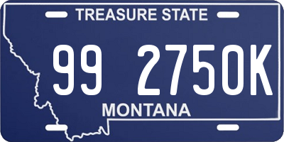 MT license plate 992750K