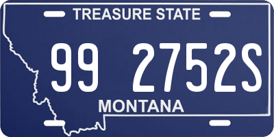 MT license plate 992752S