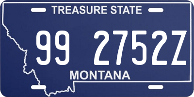 MT license plate 992752Z