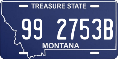 MT license plate 992753B