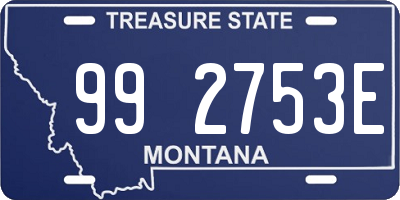 MT license plate 992753E