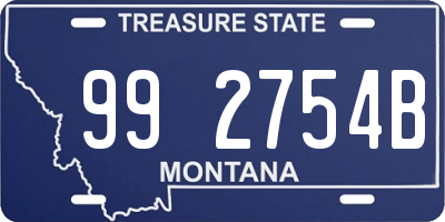 MT license plate 992754B