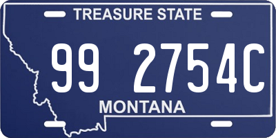 MT license plate 992754C