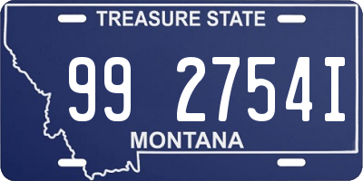 MT license plate 992754I