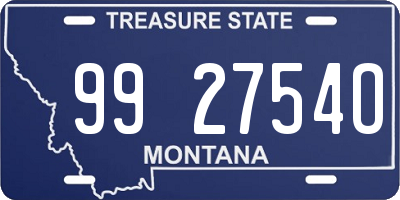 MT license plate 992754O