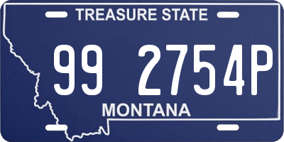 MT license plate 992754P