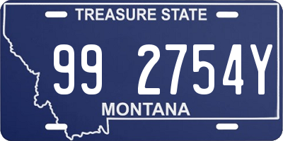 MT license plate 992754Y