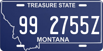 MT license plate 992755Z