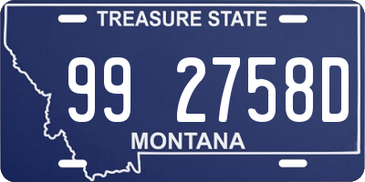 MT license plate 992758D