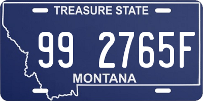 MT license plate 992765F