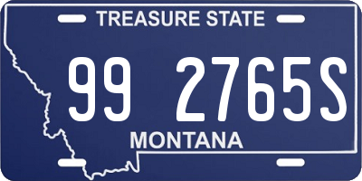 MT license plate 992765S