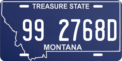 MT license plate 992768D