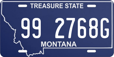 MT license plate 992768G