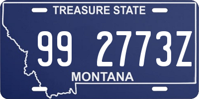 MT license plate 992773Z