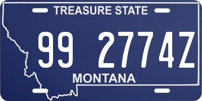 MT license plate 992774Z