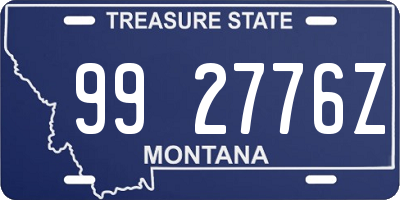 MT license plate 992776Z