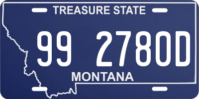 MT license plate 992780D