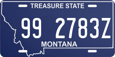 MT license plate 992783Z