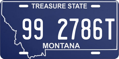 MT license plate 992786T