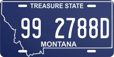 MT license plate 992788D