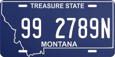 MT license plate 992789N