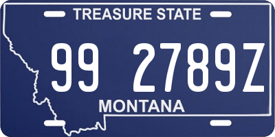 MT license plate 992789Z