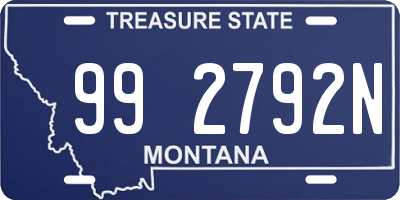 MT license plate 992792N