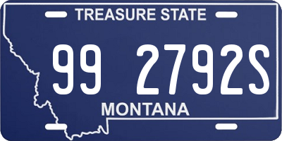 MT license plate 992792S