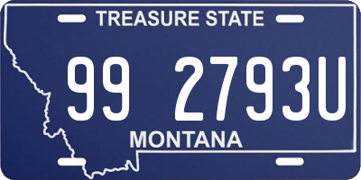 MT license plate 992793U