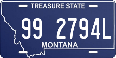 MT license plate 992794L