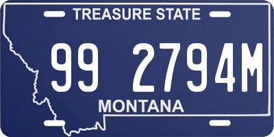 MT license plate 992794M