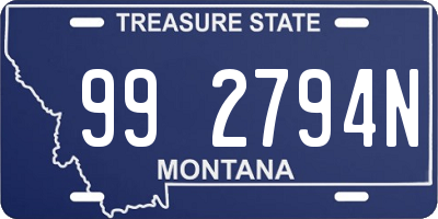 MT license plate 992794N