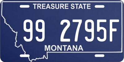 MT license plate 992795F