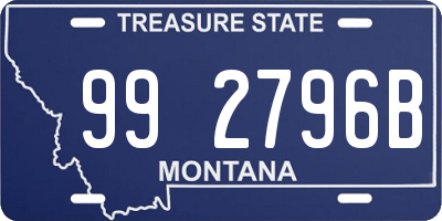 MT license plate 992796B