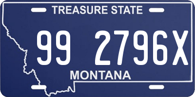 MT license plate 992796X