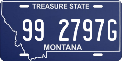 MT license plate 992797G