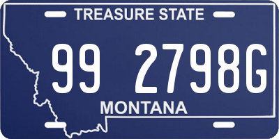 MT license plate 992798G